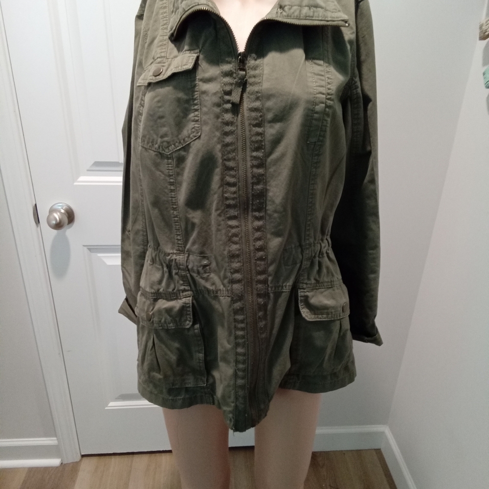 Ashley by 26 International Outerwear Size L Olive Green Women's Utility Jacket